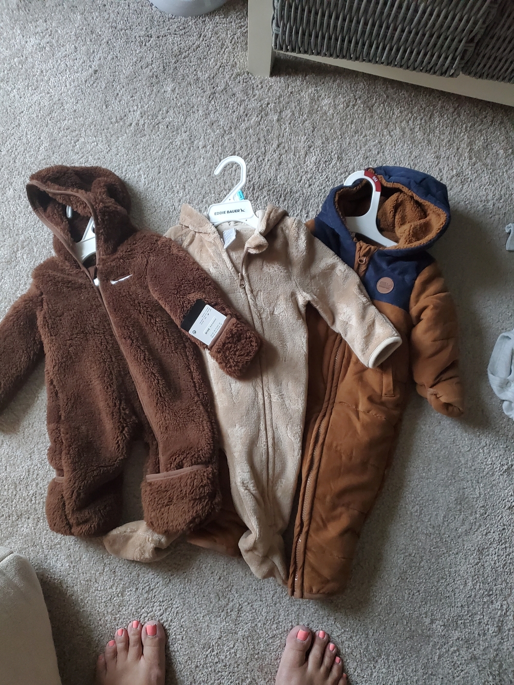 Three Sets Of Bunting, Fuzzy Onesies
